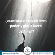 ¿Acaso esperan conseguir honor, poder y gloria fuera de Al-lah?