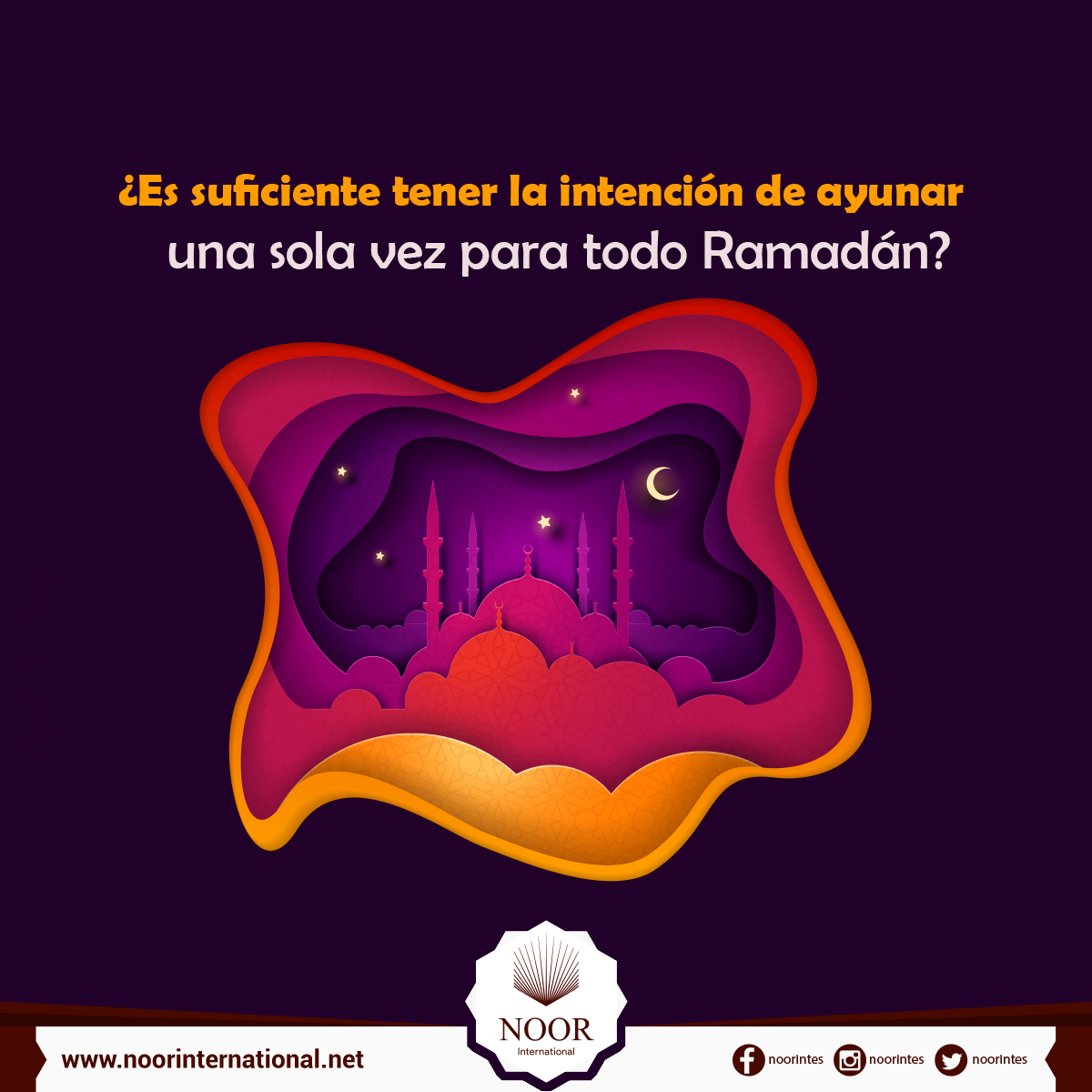 ¿Es suficiente tener la intención de ayunar una sola vez para todo Ramadán?